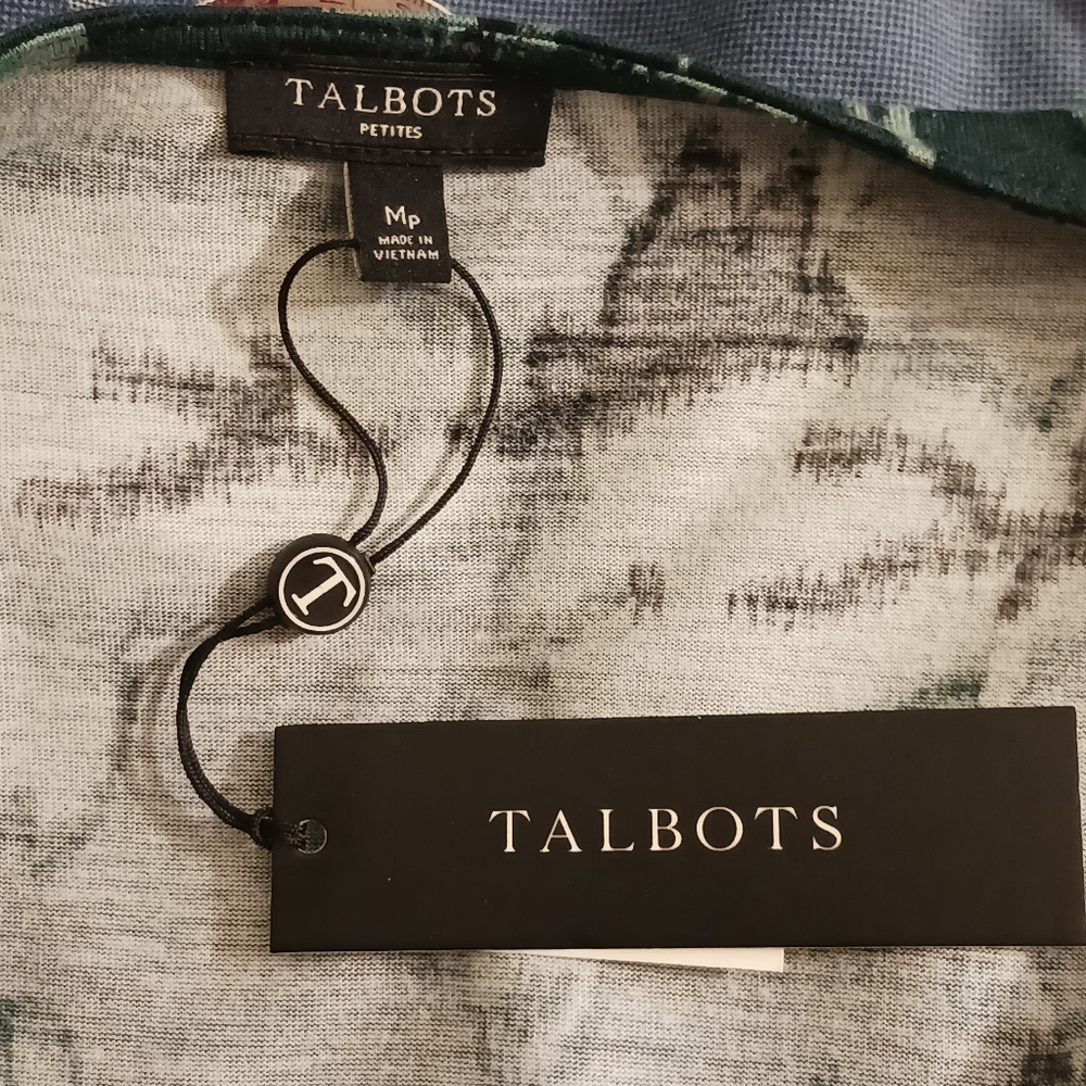 NWT! Women's Talbots Green Top Blouse Shirt Medium Petite  WT- 02 - Picture 9 of 11